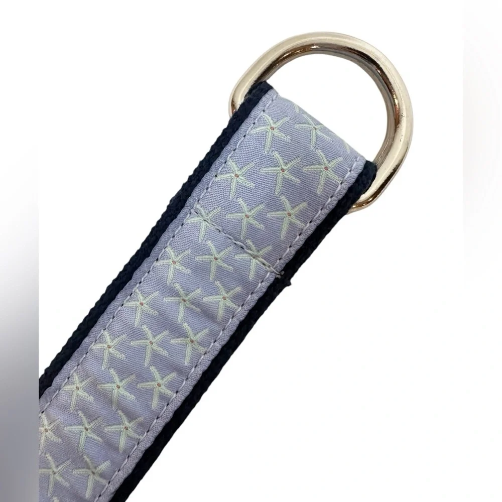 THE BELTED COW XS Blue Starfish Printed Novelty Belt